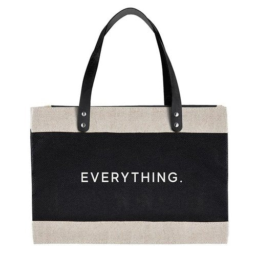 Santa Barbara Design Studio Tote Bags Hold Everything Reusable Grocery Bag Farmers Market Jute Totebag with Waterproof Lining, 17" x 12", Everything