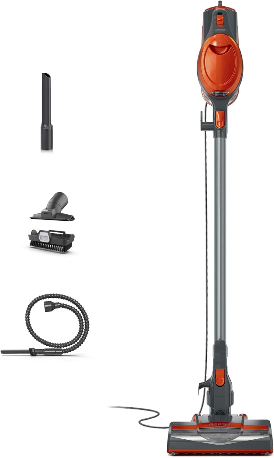 Shark HV302 Rocket Pet Corded Stick Vacuum - Lightweight, Swivel Steering for Carpets & Hard Floors | Includes Hand Vacuum & Tools in Orange