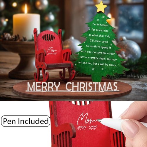 Memory Christmas in Heaven Wooden Candle Holder - Memorial Ornament & Bereavement Gift for Loved Ones
