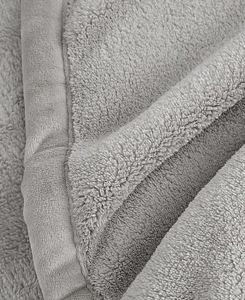 Berkshire Serasoft Plus Plush Polyester Blanket, Grey Full/Queen