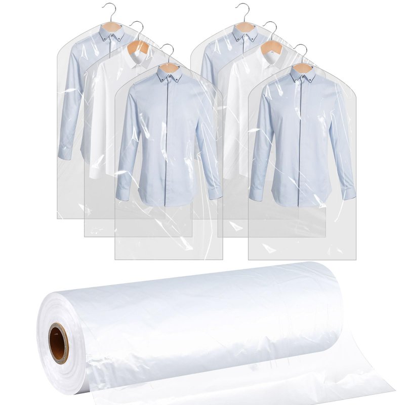 450 Count Dry Cleaner Bags Plastic Clear 21''x40'' Plastic Dust Cover Storage Dry Cleaning Bags for Clothes Hanging Clothes Suits Wedding Dresses Gowns Coats Uniforms