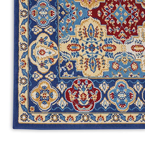 Nourison Grafix Traditional Multicolor 3' x 5' Area -Rug, Easy -Cleaning, Non Shedding, Bed Room, Living Room, Dining Room, Kitchen (3x5)