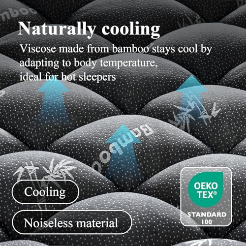 Queen Mattress Topper - Bamboo Viscose Pillow Top Pad, 6-18 Inch Fit
