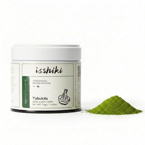 Isshiki Matcha Powder - Premium Ceremonial Grade Yabukita Green Tea from Kyoto - 30G for 20 Servings