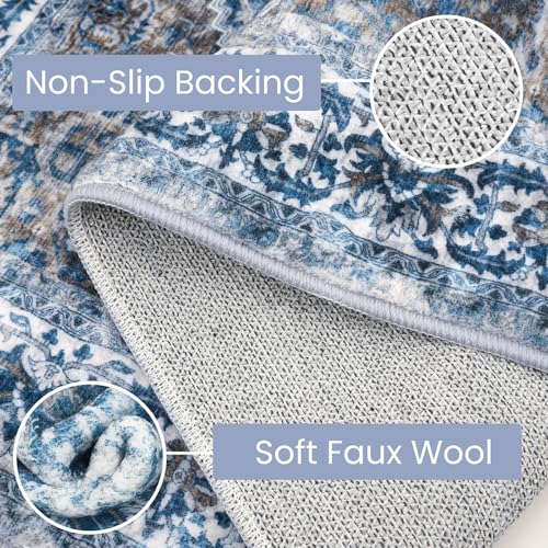 2x5 Ft Washable Boho Runner Rug - Non-Slip Vintage Oriental Floor Carpet