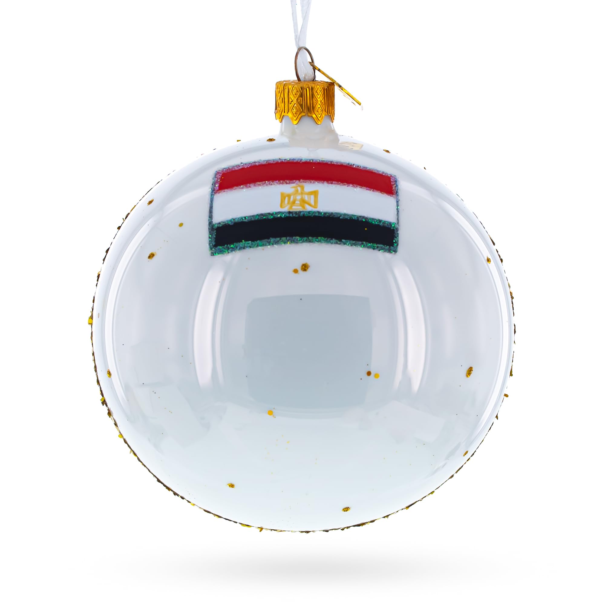 Pyramids and Great Sphinx of Giza, Egypt Glass Ball Christmas Ornament 4 Inches