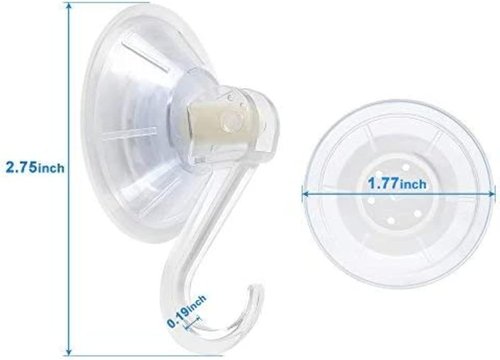 1st Choice Ultra Heavy Duty Clear Plastic Suction Cup Hooks - 6 Pack, Strong Power Lock, Waterproof & Traceless