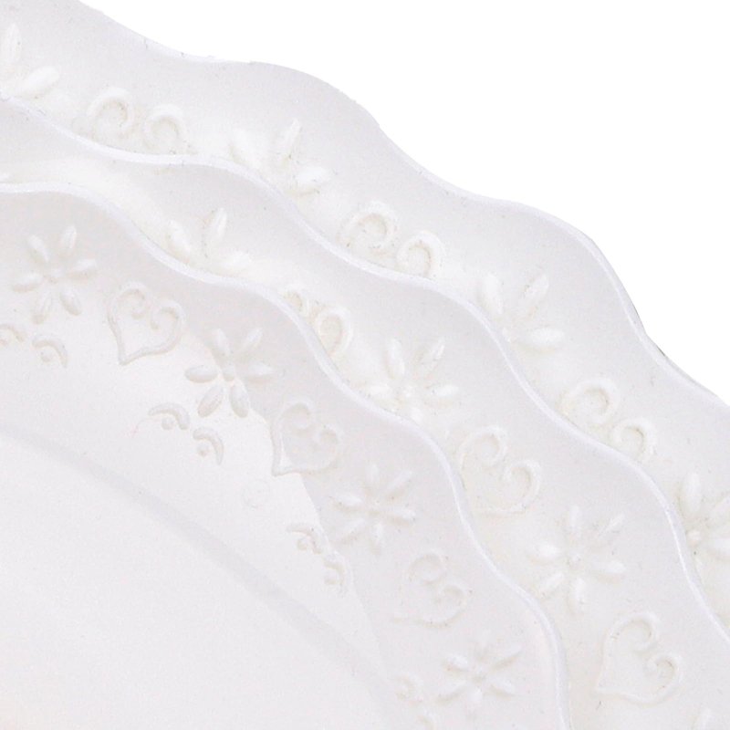 Tosnail 3 Pack 3 Tiers White Plastic Cupcake Stand Dessert Stand Tiered Serving Trays, Embossed Party Serving Trays Fruit Pastry Holders for Wedding and Party - Gold Crown Rod