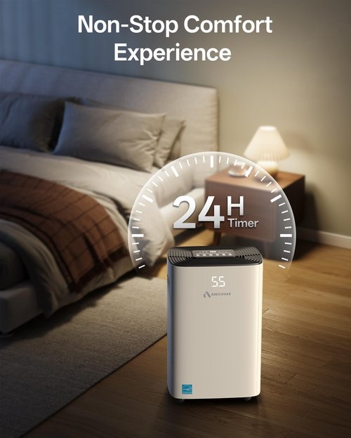 **Dehumidifier | 52 Pints Energy Star Certified for Large Rooms - 4500 Sq.Ft with Drain Hose & 24H Timer**