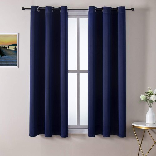 ChrisDowa Blackout Curtains - Thermal Insulated Room Darkening Panels (Navy Blue, 38W x 45L)