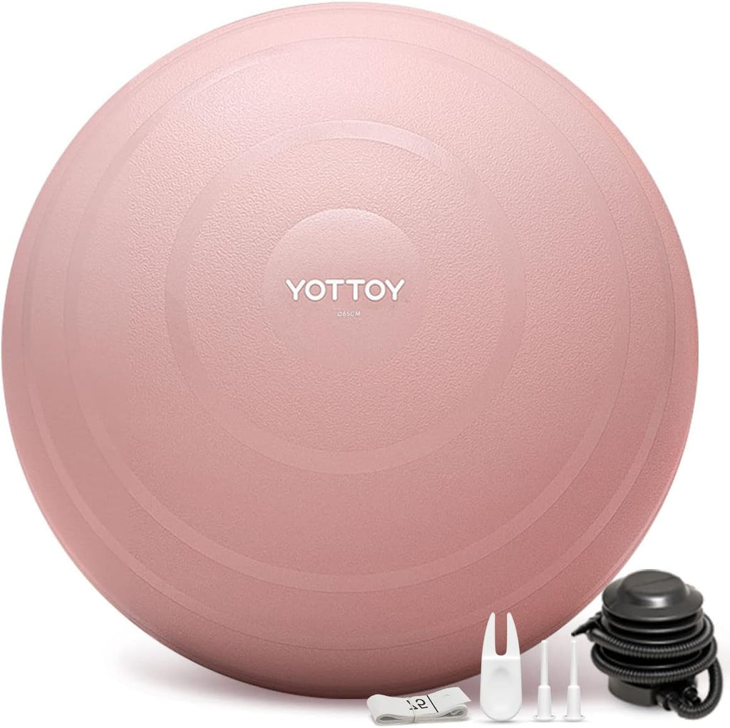 YOTTOY Anti-Burst Exercise Ball - Extra Thick Workout Ball for Yoga, Pregnancy & Physical Therapy