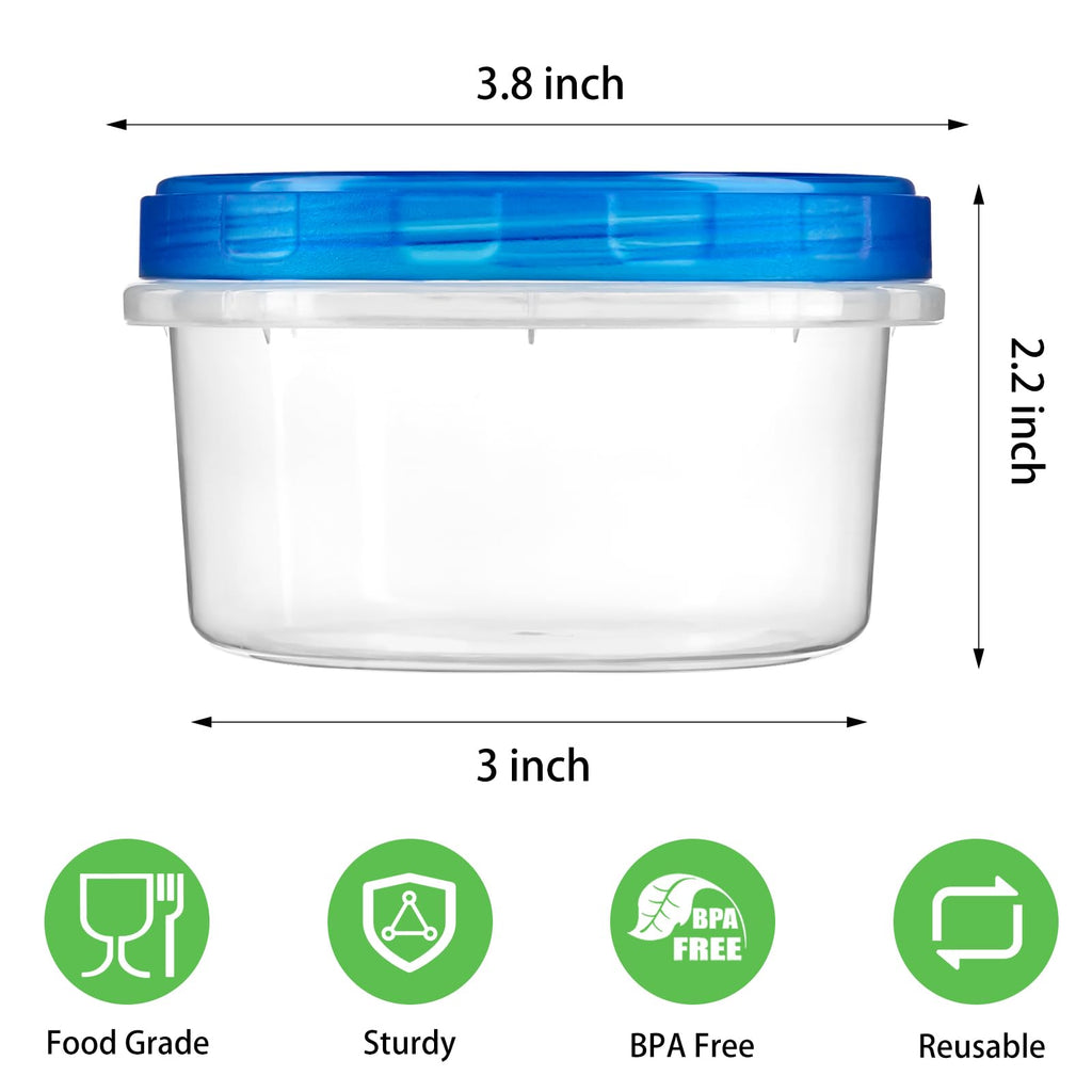 Qeirudu 10 Pack 8oz Freezer Storage Containers with Screw Lids, Leakproof Meal Prep Containers, Small Reusable Plastic Food Storage Containers for Fruits, Leftovers, Salads, Overnight Oats