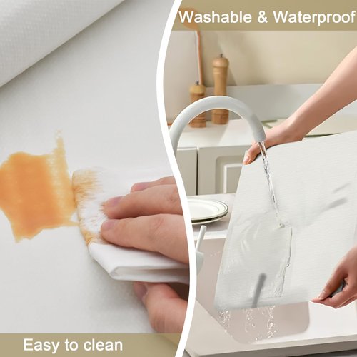 Cohoo Home Drawer Cabinet and Shelf Liner, 24in×11.8Ft Shelf Liners for Kitchen Cabinet Non Slip, Non Adhesive Kitchen Drawer Cupboard Mat, Durable Strong Grip Washable Bathroom White