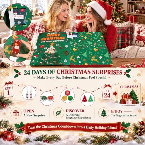 SCENTORINI Red Advent Calendar 2026 for Women, 24 Days Christmas Gift Set