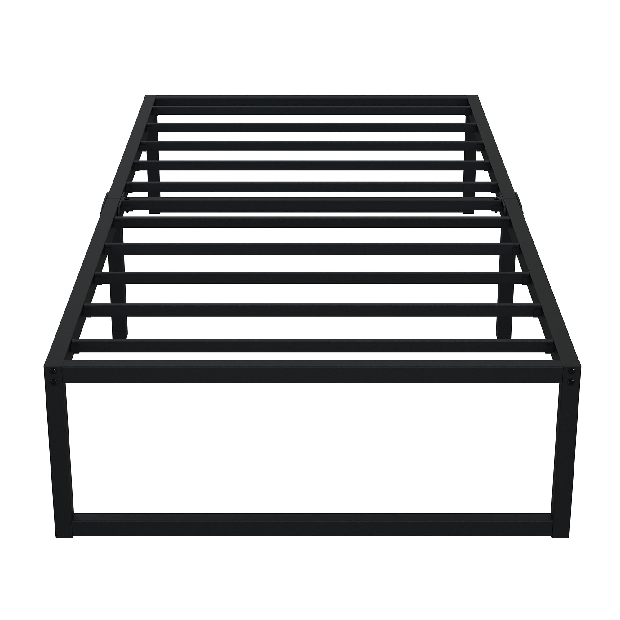 EMODA 14 Inch Narrow Twin Bed Frame 30x75, Heavy Duty Metal Platform No Box Spring Needed, Easy Assembly Noise Free, Black