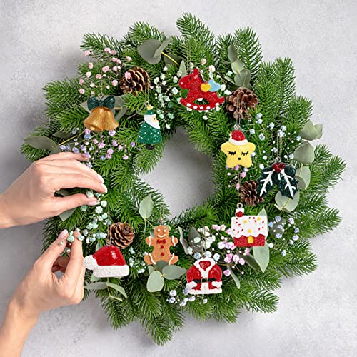 30-Piece Mini Resin Christmas Tree Ornament Set, Festive Holiday Charms