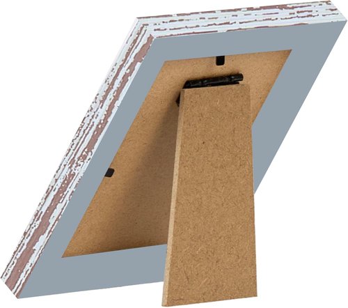 JCJMY Rustic White 3x4 Picture Frame - Versatile Wall Mount or Tabletop Display with Shatter-Resistant Plexiglass