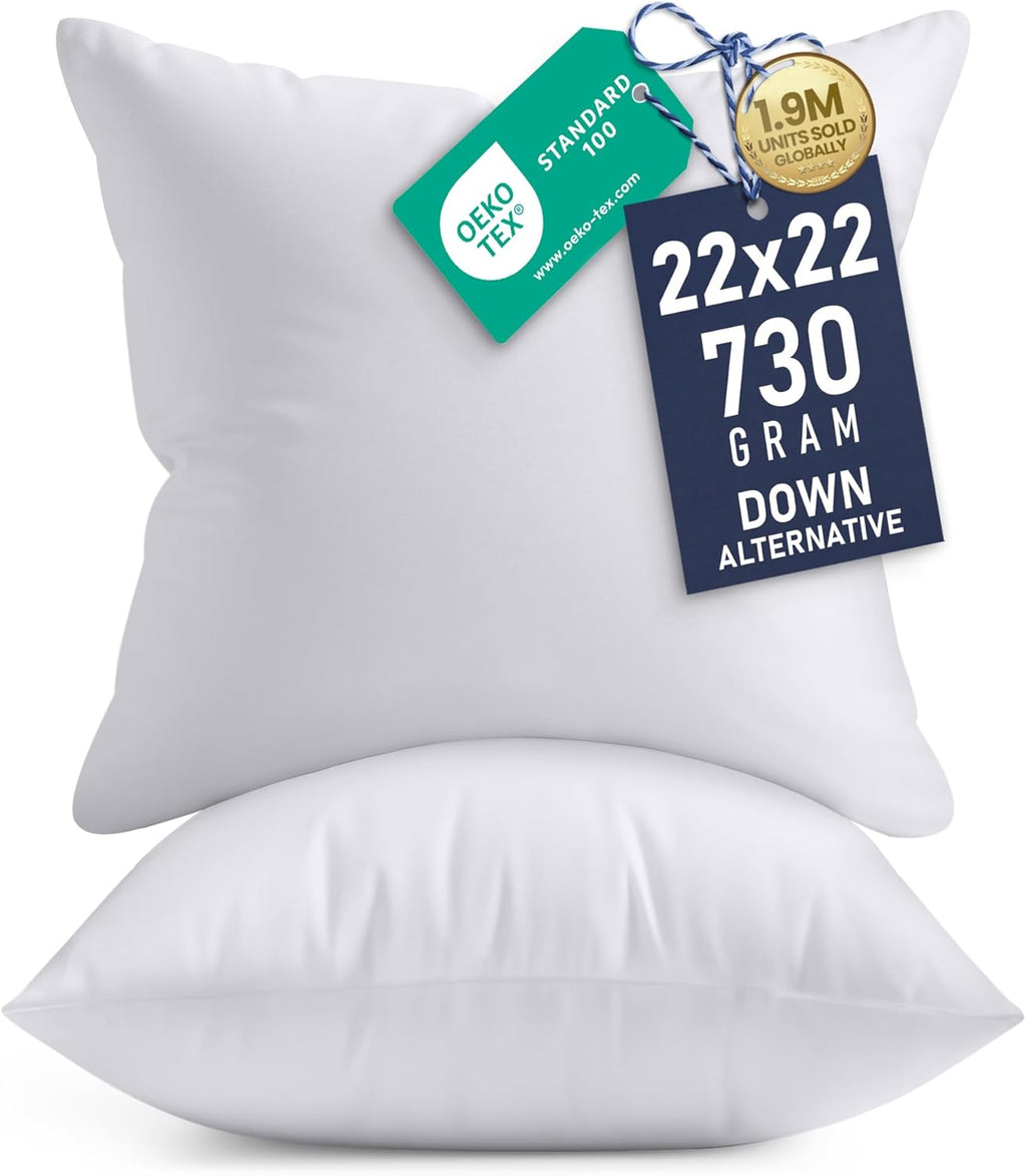 Utopia Bedding Pillow Inserts - Soft & Supportive 22x22 Decorative Throw Pillows | Set of 2, White