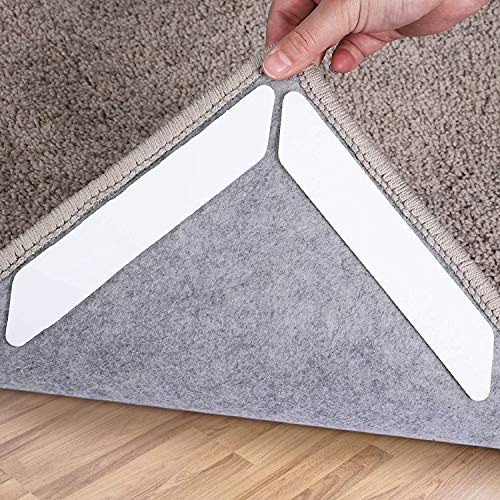 16 Pcs Non-Slip Rug Tape, Washable Dual-Sided Rug Stoppers for Floors