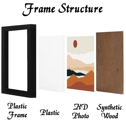 ijuerybai Black 24x24 Picture Frame Set of 3, High Transparent Frame for 24 By 24 Square Photo Collage Canvas Poster Size Wall Mount and Tabletop Horizontally Vertically (Black, 24 x 24 inches)