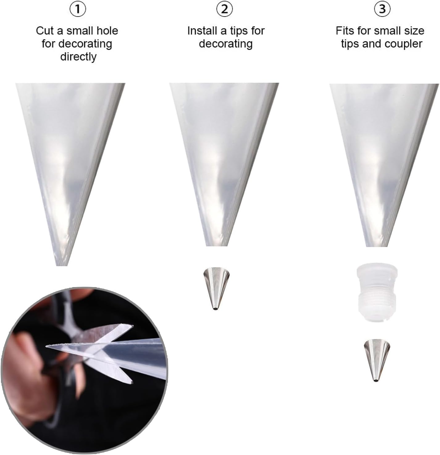 Skiennix 100PCS Piping Bags and Tips Set - 12 Inch Disposable Pastry Bags for Cake Decorating & Frosting