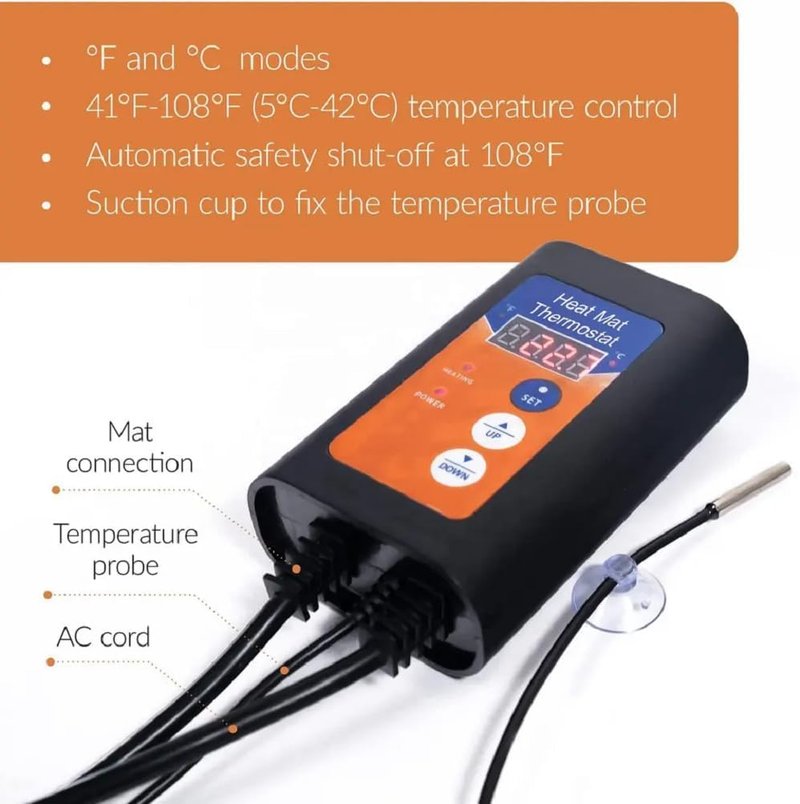 Fermentation Heater with Digital Thermostat – 11" x 6" Heating Pad for Carboys, Kombucha, Wine & Beer Brewing – Fits 1-3 Gallon Fermenters – Home Brew Belt with Temp Controller