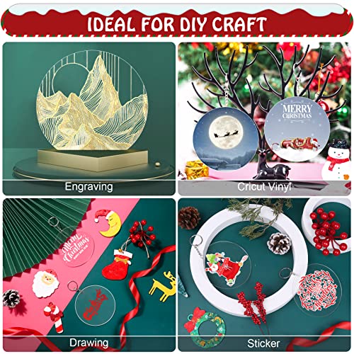 Clear Round Acrylic Ornament Blanks with Hole - 4 Inch (30 Pack) for DIY Crafts