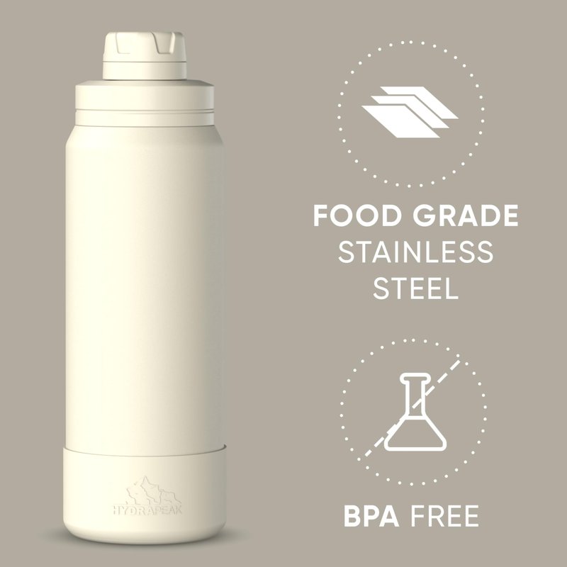 Hydrapeak 26oz Sport Insulated Water Bottle with Chug Lid, Leak & Spill Proof, Keeps Drinks Cold for 24 Hours, Hot for 12 Hours, Premium Stainless Steel Water Bottles (26oz, Navy)
