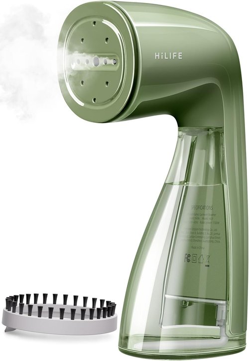 HiLIFE Portable Clothes Steamer - 700W Handheld Design with 240ml Capacity | Olive Green, Ideal for Home & Travel