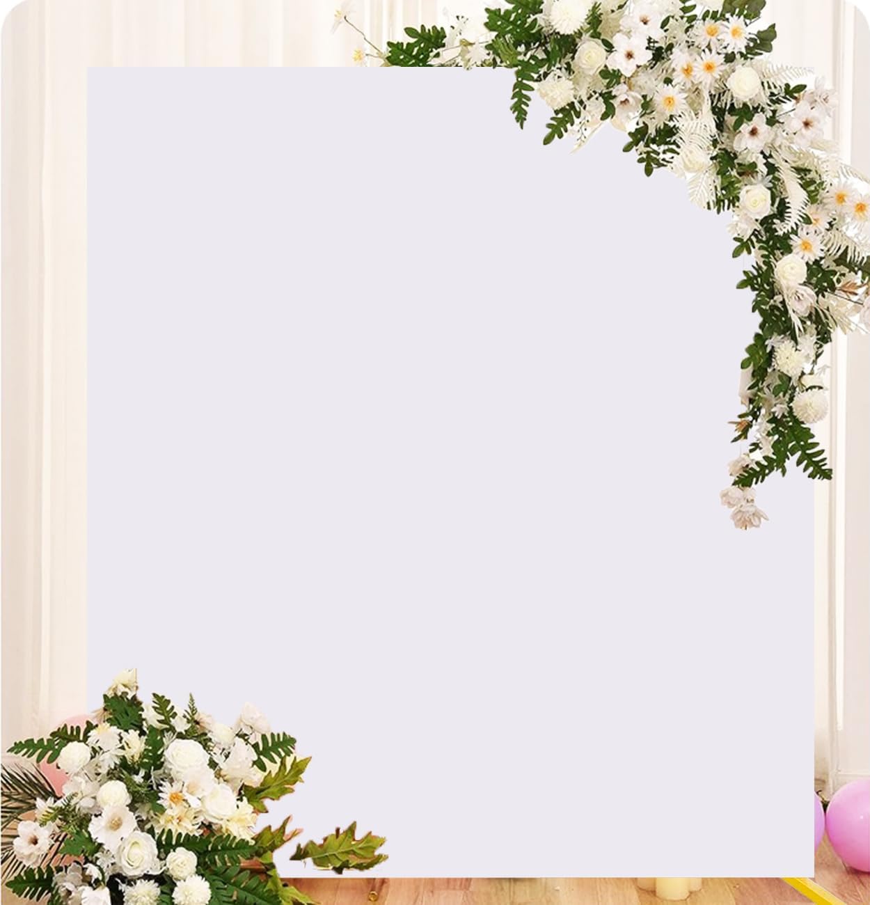 Spandex Rectangle Arch Cover by [Brand Name] - 6.6 x 6.6 FT White Backdrop for Weddings & Events