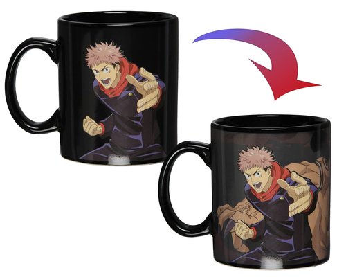 JUST FUNKY Jujutsu Kaisen Yuji Itadori Anime Manga Heat Reactive Color Changing 16 OZ. Tea Coffee Mug Cup