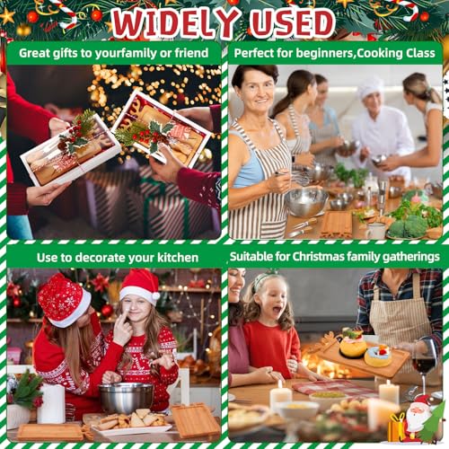 LemonRoad 6-Piece Reindeer Christmas Cutting Board Gift Set with Utensils & Decor