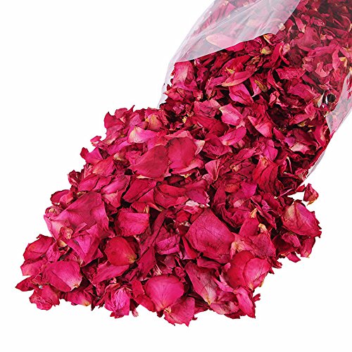 Natural Dried Red Rose Petals for Wedding Decor, Bath Soaks, and Crafting