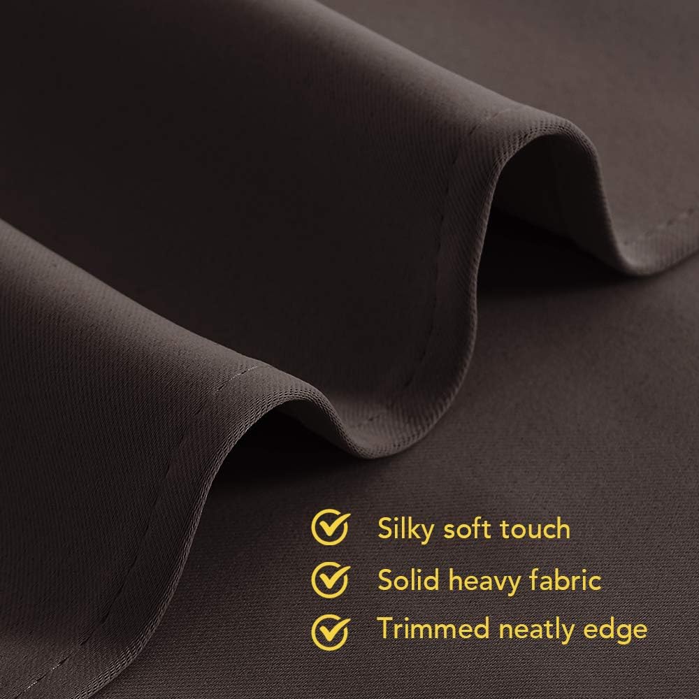 NICETOWN Room Darkening Curtains - Energy Smart Thermal Insulated Grommet Drapes | 34"x54", Toffee Brown