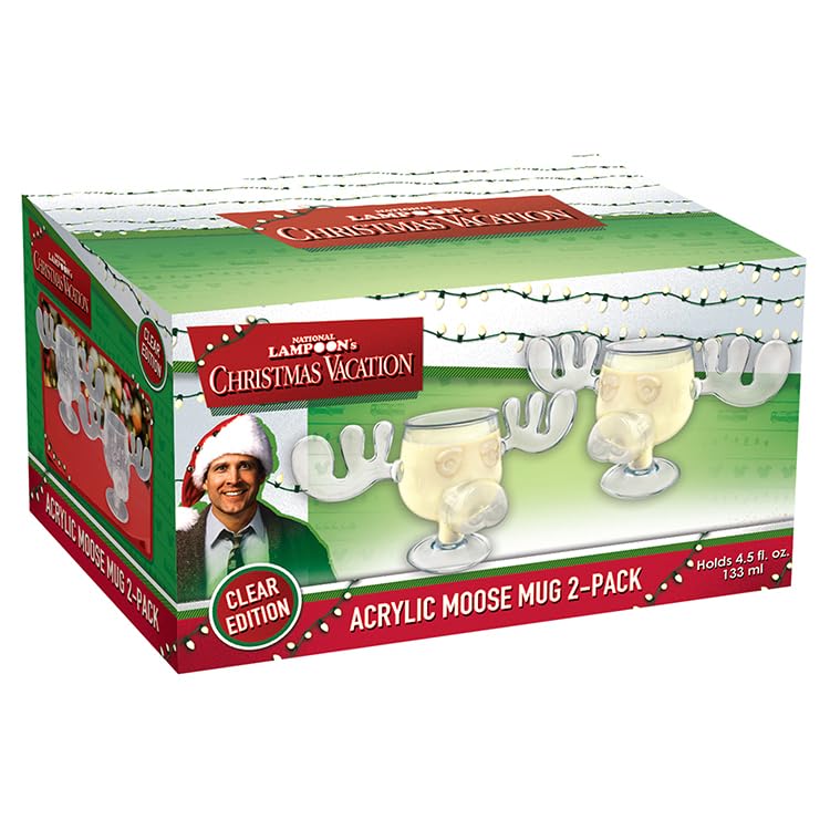 ICUP National Lampoon's Christmas Vacation Moose Mug 2-Pack Clear Acrylic 4.5 oz - 2 x 4.5 oz
