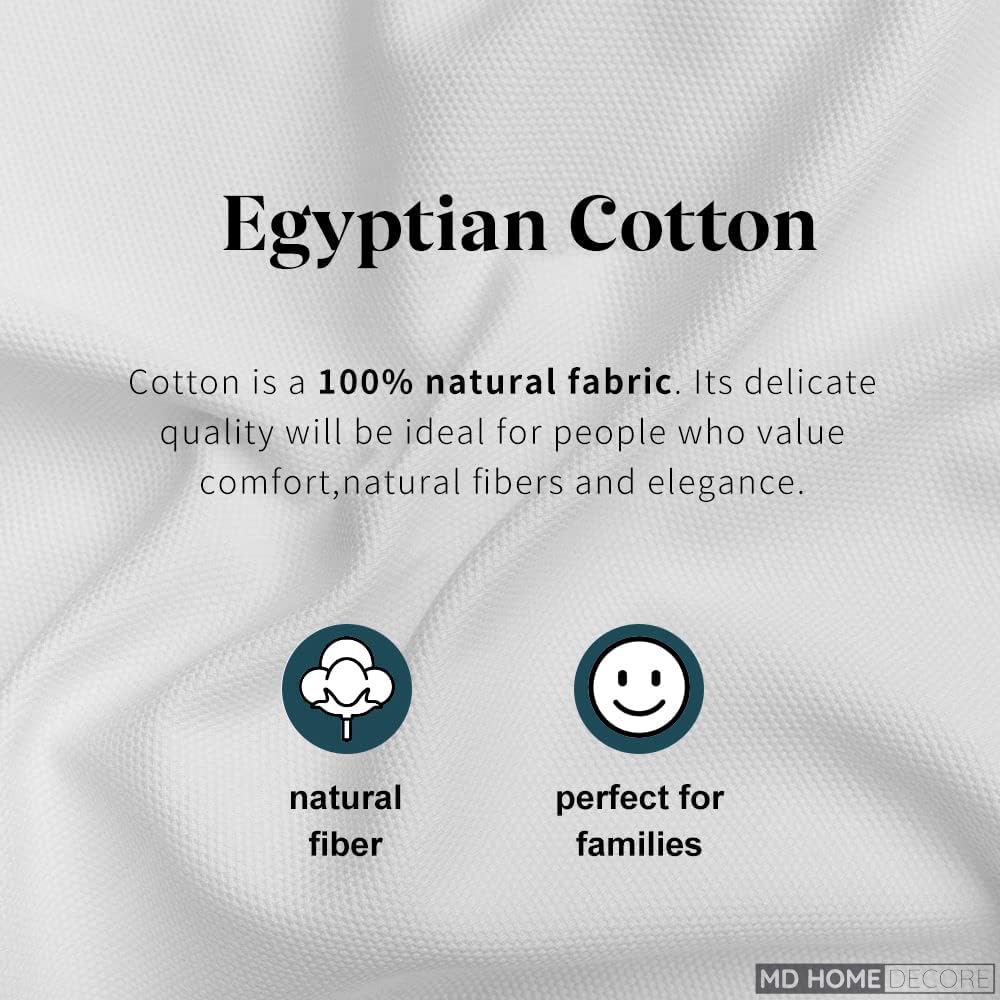 MD Home Decore 5 Piece Split Cal King Sheet Set, 100% Egyptian Cotton, 16 Inch Deep Pockets, White Solid, Soft Cooling Sheets for Adjustable Beds, Sleep Number Beds, Split Cal King Mattress Sheet Set