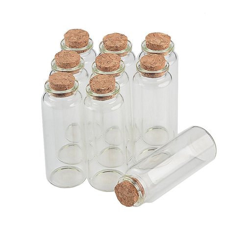 Empty Mini Bottle with Cork Stopper 40ml Glass Jars idea for Wedding Small Wishing Bottles Wholesale 50pcs (50, 40ml-30x80x17mm)
