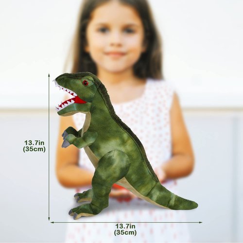 Tyrannosaurus Rex Plush Toy, 18" Dinosaur Stuffed Animal Throw Plushie Pillow Doll, Soft Blue Fluffy Friend Hugging Cushion - Present for Every Age & Occasion