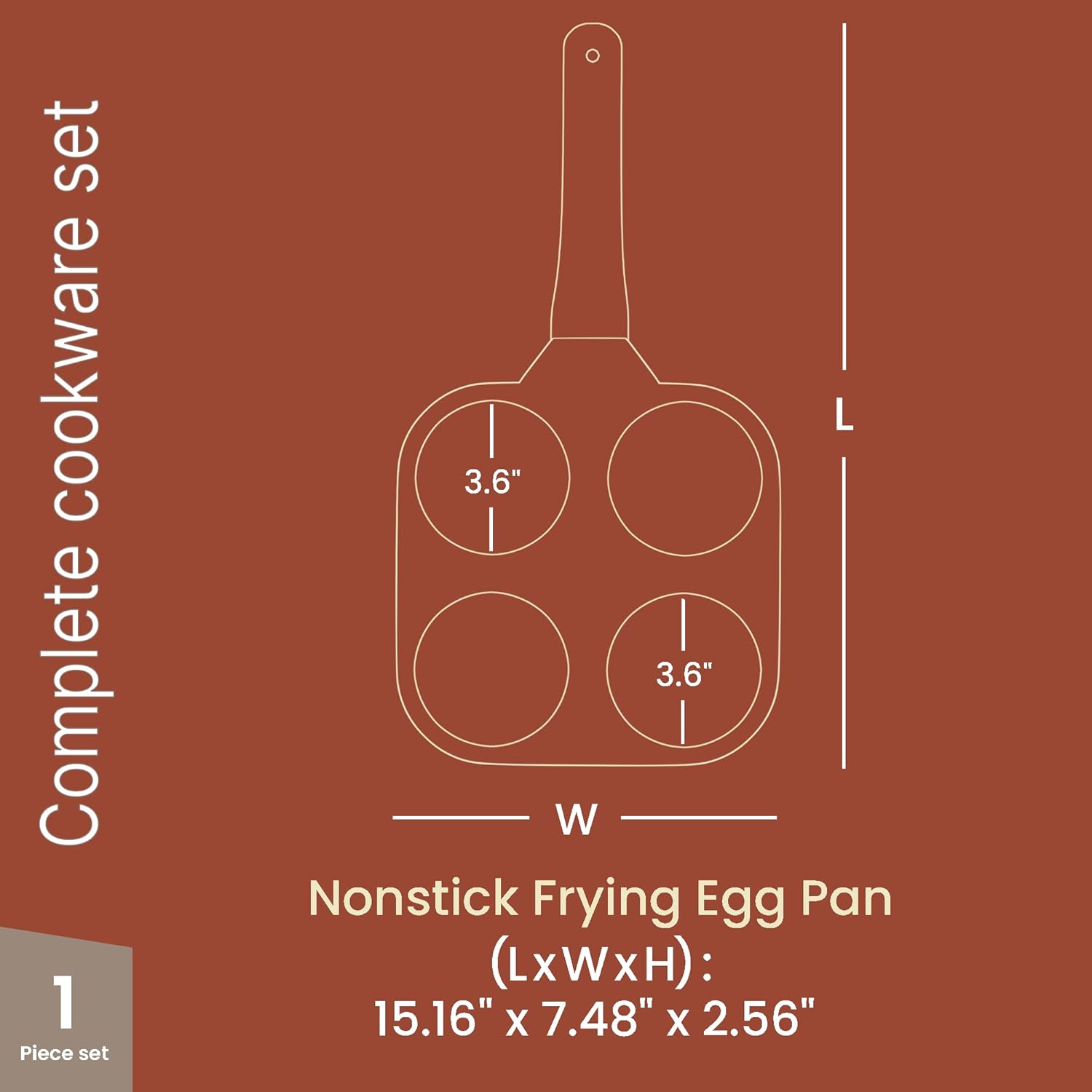 Skiennix 4-Cup Nonstick Frying Egg Pan - White Marble Design, PFOS & PFOA Free, Heat-Resistant Handle, 500°F Safe