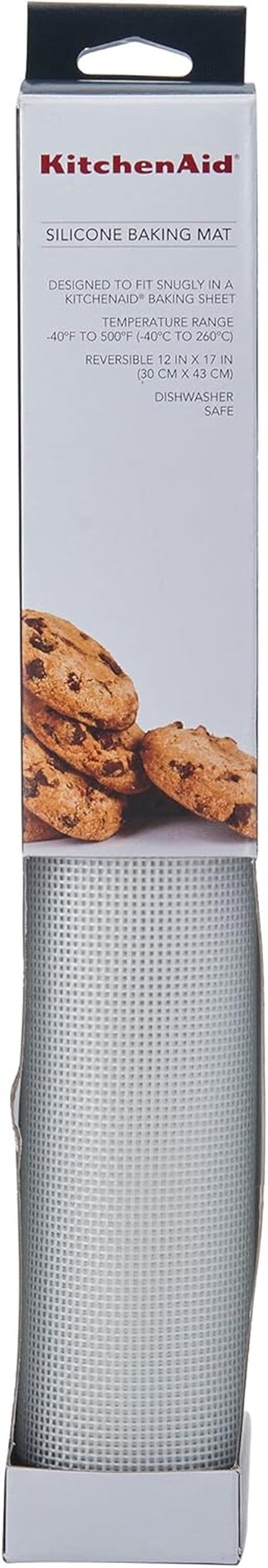 KitchenAid Silicone Baking Mat - Large 12x17-Inch Size for Easy Baking and Cleanup | Gray
