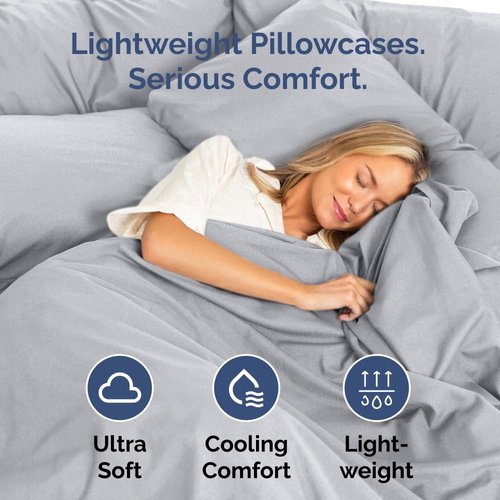 King Pillow Cases by [Brand Name] - Ultra Soft Hotel Quality Covers | Wrinkle-Free & Stain Resistant - 10 Pcs Set in Steel Blue