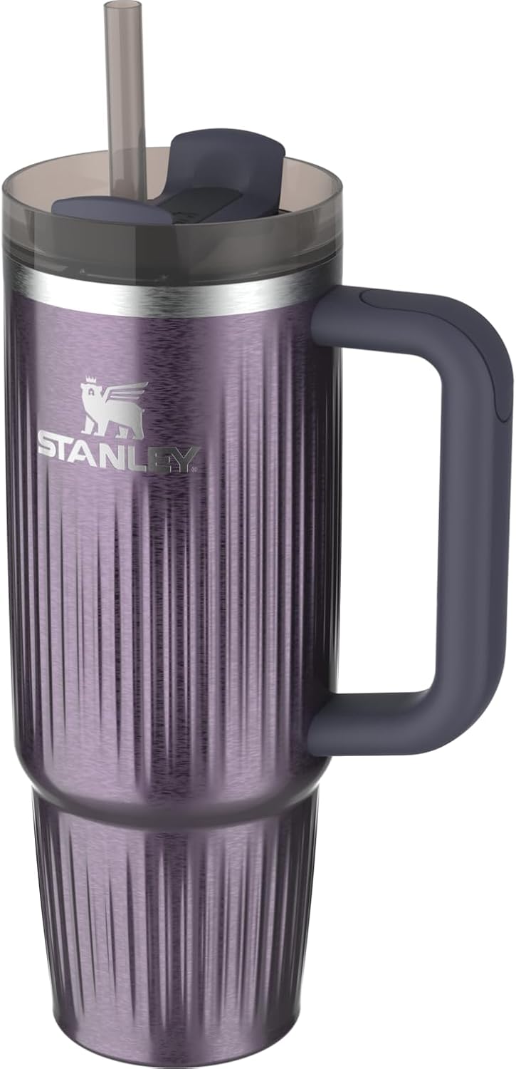 STANLEY Quencher H2.0 Tumbler - 30 oz Insulated Stainless Steel Cup with Handle & Straw | BPA-Free | Fluted Wisteria Shine