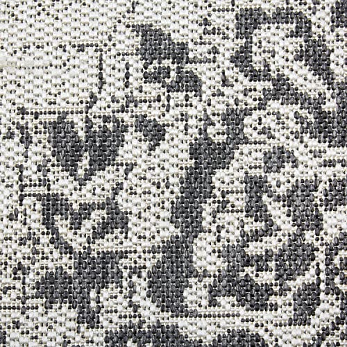 Nicole Miller New York Patio Country Azalea Transitional Medallion Indoor/Outdoor Area Rug, Grey/Black, 3'11"x5'2"