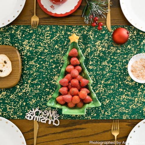 Artoid Mode Dark Green Dutch Fleece Table Runner 13 x 72 Inch