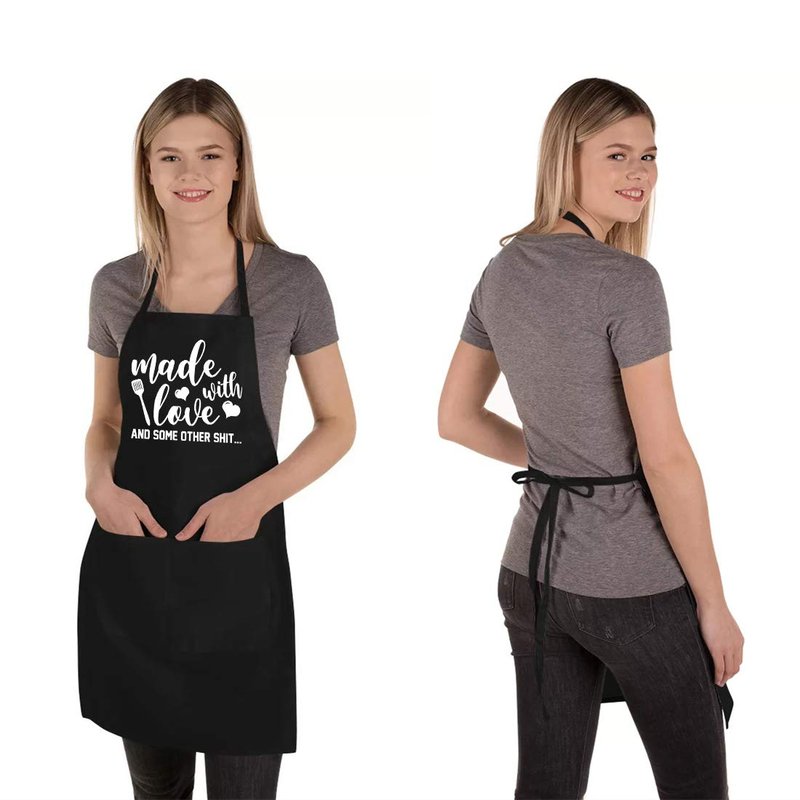Saukore Funny Aprons for Women Men, Novelty Kitchen Cooking Apron with 2 Pockets, Cute Baking Gifts for Bakers, Birthday Mothers Day Apron Gift for Mom Wife Husband Sister Daughter Grandma