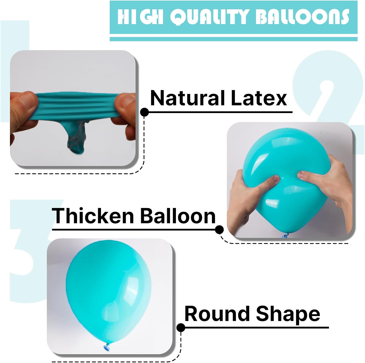 PartyWoo Teal Balloon Arch Kit - 127-Piece Set with 5 to 18-Inch Balloons for Baby Showers & Birthdays