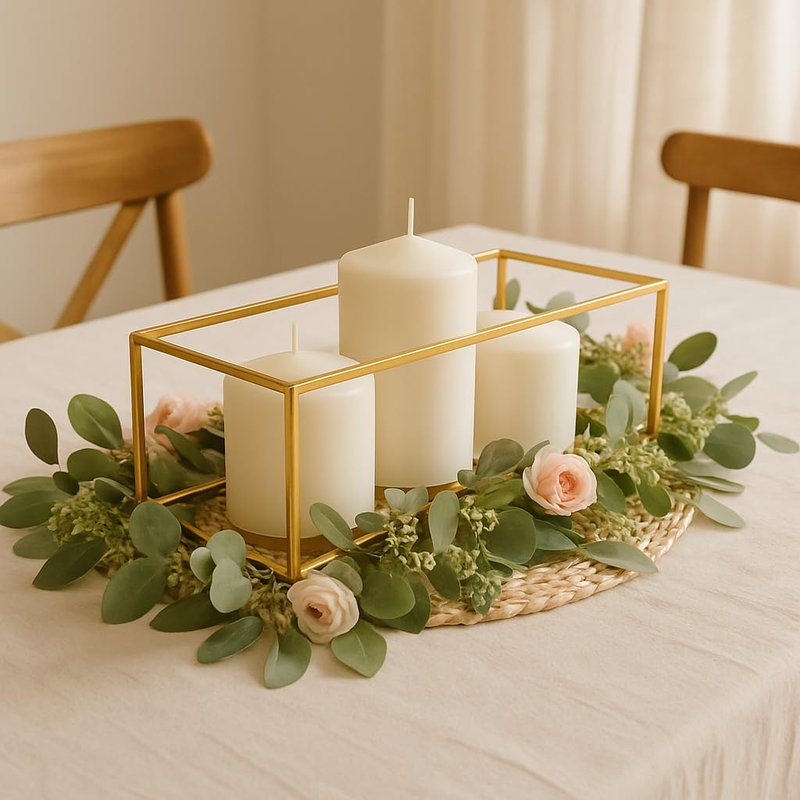 Koyal Wholesale 1 Pcs Long Glass Candle Holder Tray 24 Inch Gold and Glass Long Tray for Table Centerpiece, Rectangular Candle Holder, Long Gold Rectangle Tray, Wedding Table Centerpieces