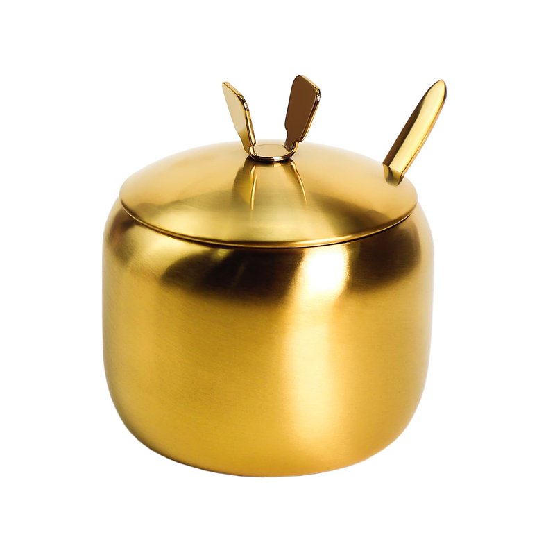 Mozacona Stainless Steel Sugar Bowl Spice Jar Storage Seasoning Pot with Lid Spoon