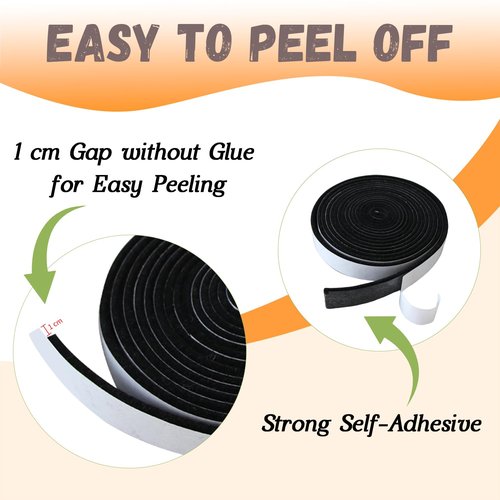 kaidun 60 Ft 1/2" x 1/8" High Heat BBQ Smoker Gasket, Black Self Stick Grill Seal Tape, Charcoal Grill Sealer, Smoker Door & Lid Gasket Adhesive Sealing Tape for Barbecue Replacement