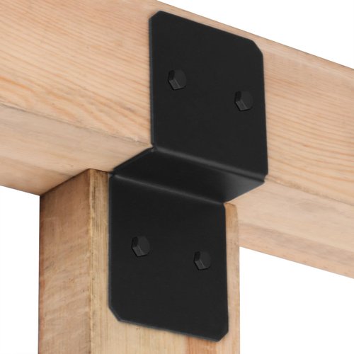 eoere 4 PCS Z Deck Joist Tie for Wood, Pergola Brackets Fits 2x6 Cross Joist and 6x6 Post, 6 Gauge, Width 5"